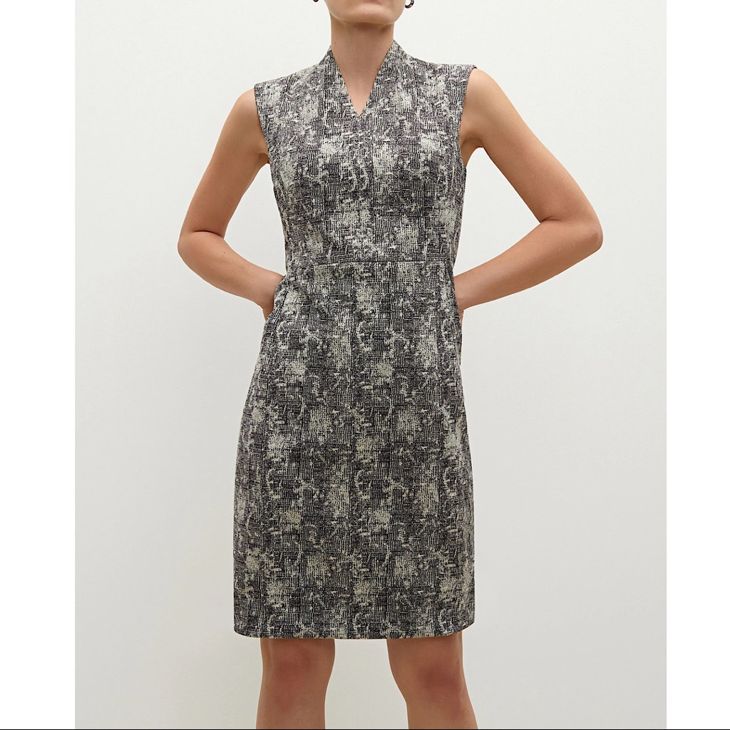 Mm Lafleur Sz 10 Printed Sheath Dress Euc